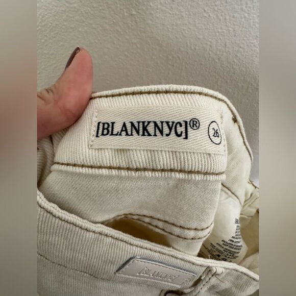 Blank NYC Denim Maxi Slit Skirt Sz 26 Ecru Off White - Picture 7 of 8